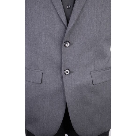 Zara Bazer Mens Sz 36 Solid Gray 2 Button Sport Coat Jacket Blazer Wool Blend - Picture 3 of 14